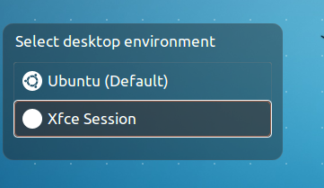 Change Unity to XFCE during Login