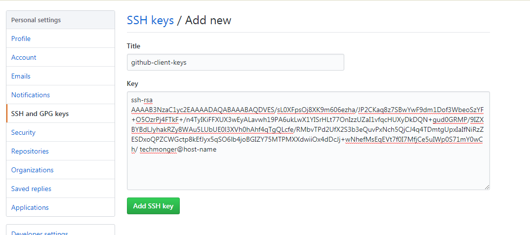 Github ssh key