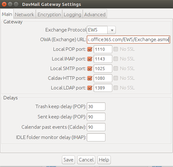 Davmail Exchange Configuration For Office 365